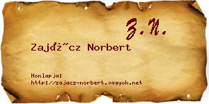 Zajácz Norbert névjegykártya